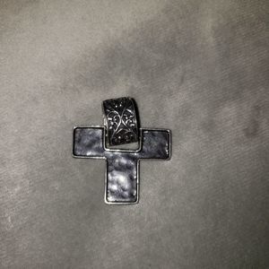 Silpada Hammered Sterling Silver Reversible Cross Pendant S1514 RARE 7.25 Grams